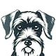 image 2 of Black Metal Peeking Schnauzer Silhouette with Fixing Plate Garden Ornament Gift