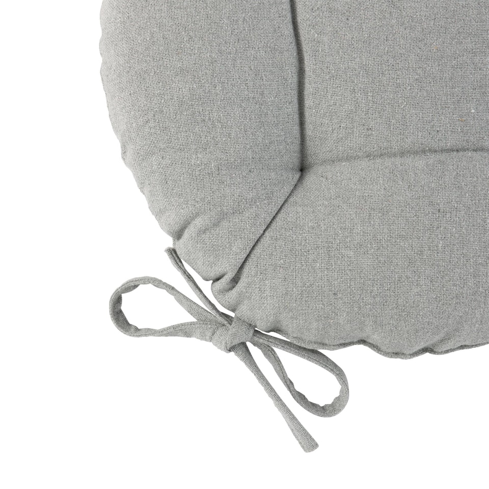image 1 of Harbour Housewares Round Garden Chair Seat Cushions - Grey - Pack of 4 | Grey | Grey