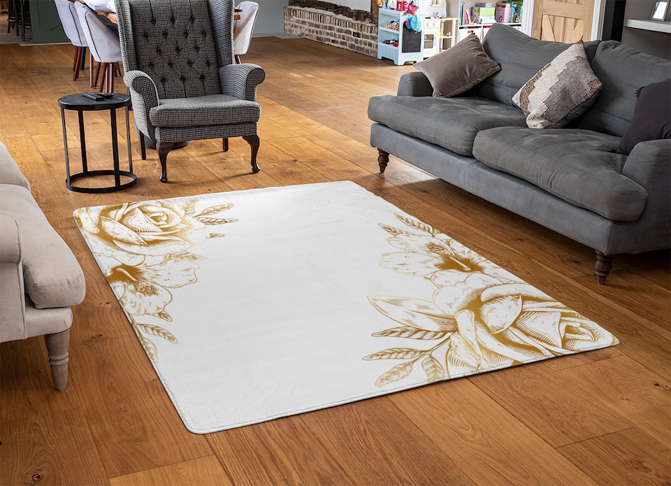 image 1 of Gold Rose Designer Rug | Multi