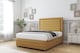 image 3 of Sloomy Ashford Mustard Plush Divan Bed Base 2 Drawers Foot-End With 54 Inch Floor Standing Headboard & 12 Inch Matching Footboard | Gold | Mustard | Double | 1