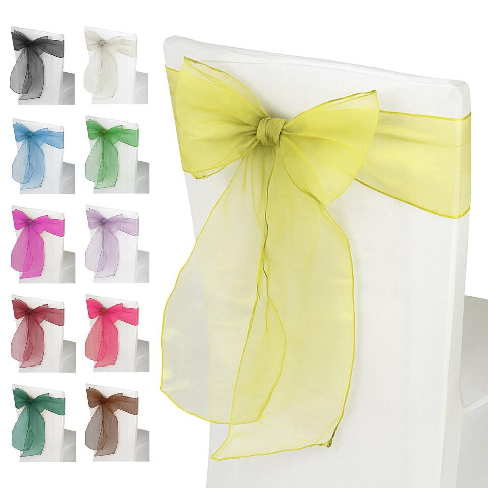 image 1 of 17 x 280cm Organza Chair Sashes, Sheer Sash Ties - 1pc