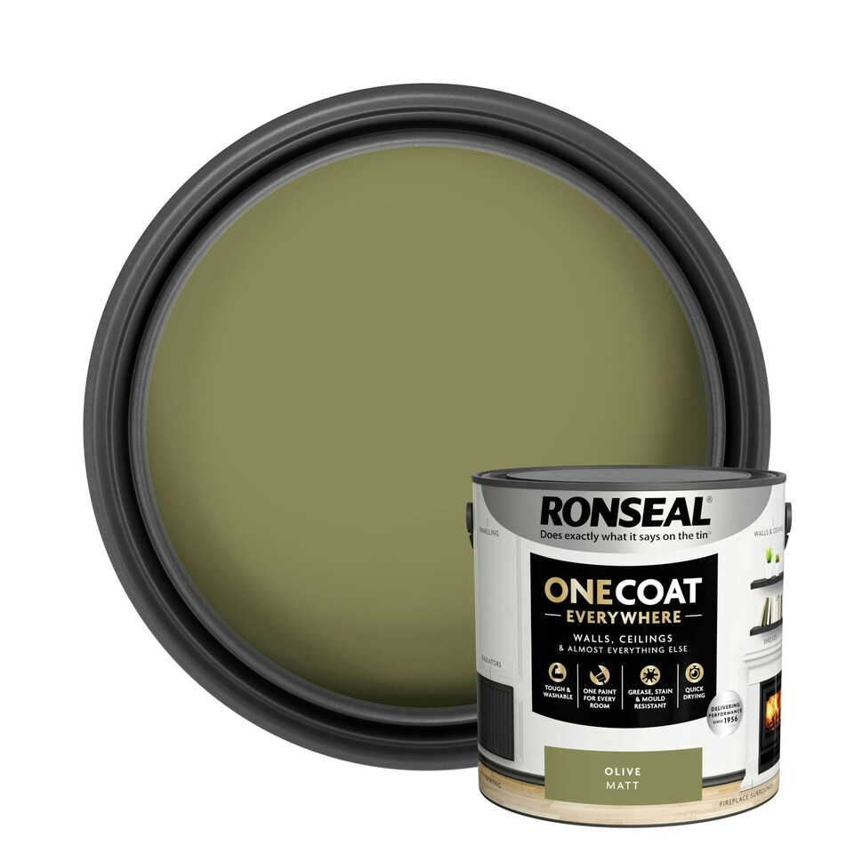 image 1 of Ronseal One Coat Everywhere Paint Olive Matt 2.5L