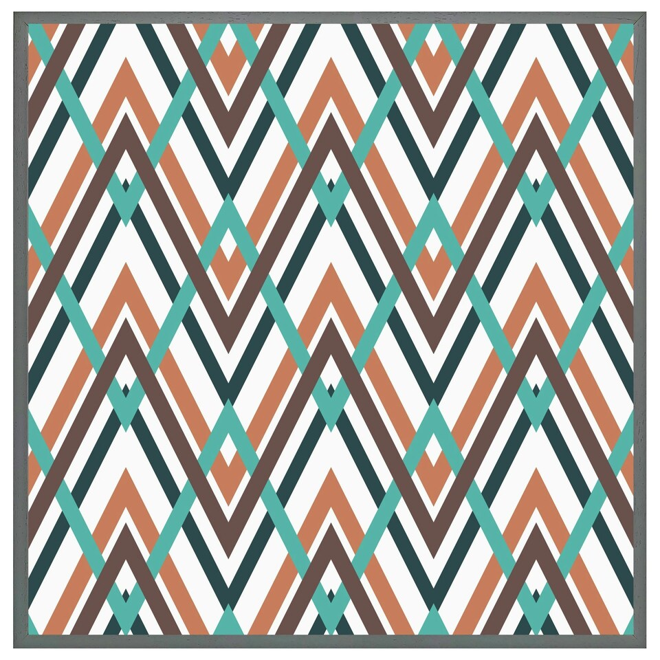 image 1 of Coloured geometric zig zag (Picture Frame) White | S