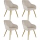 image 1 of Chair Marilyn with Velvet Cover, Gold Steel Legs and Plush Padding | Grey | taupe/gold | One Size | 4