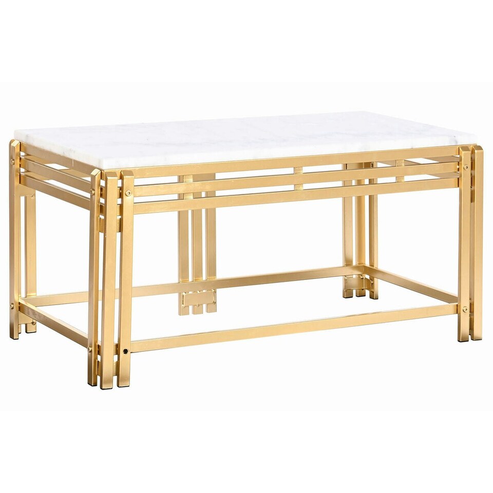 image 1 of Centre Table DKD Home Decor Metal Aluminium Marble 80 x 40 x 40 cm N/A