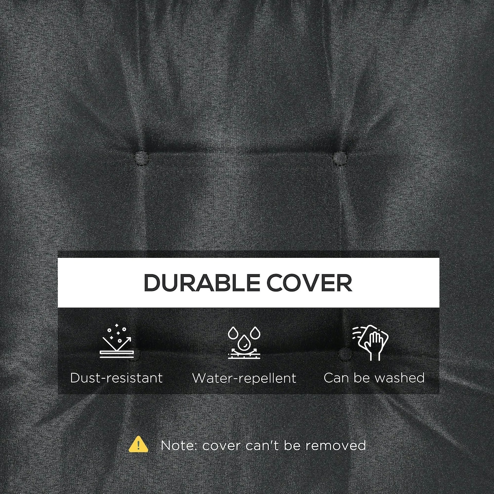 image 1 of Outsunny 42 x 42cm Replacement Garden Seat Cushion Pad with Ties 