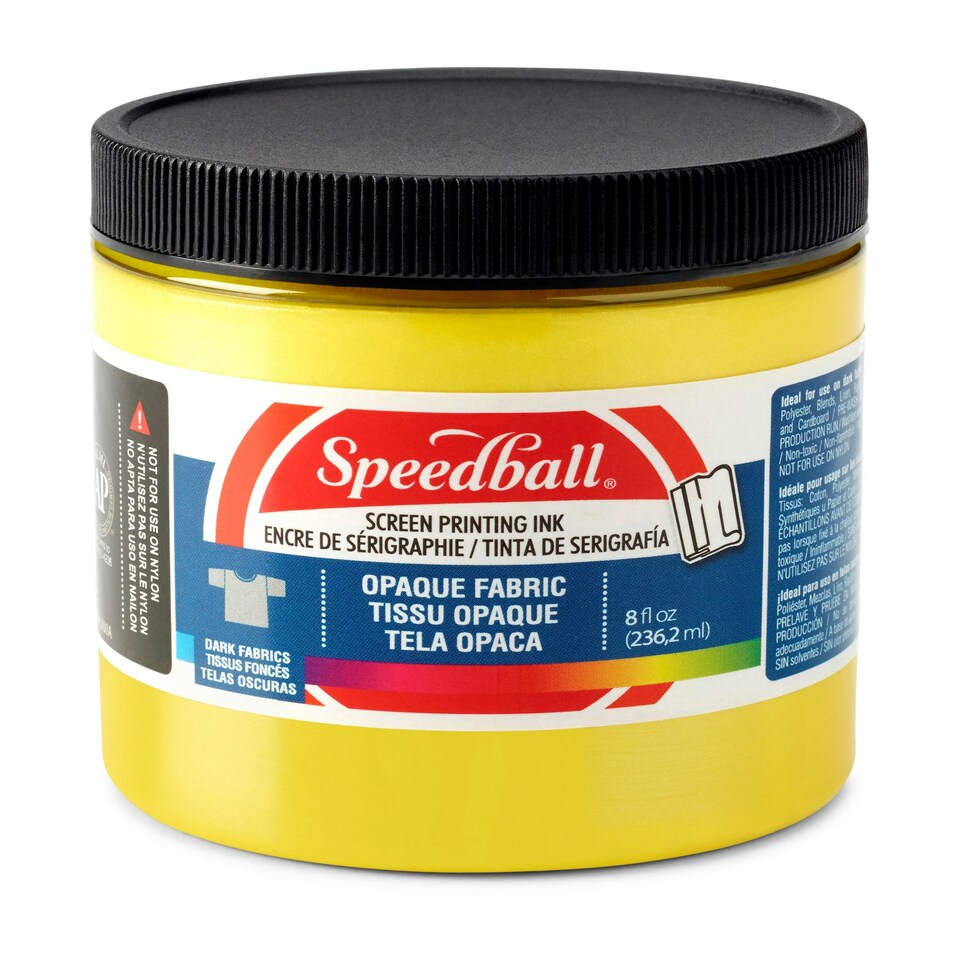 Speedball Opaque Fabric Screen Printing Ink, Citrine, 8oz