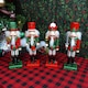 image 9 of 25cm Red & Green Wooden Nutcrackers - 4-Piece Set