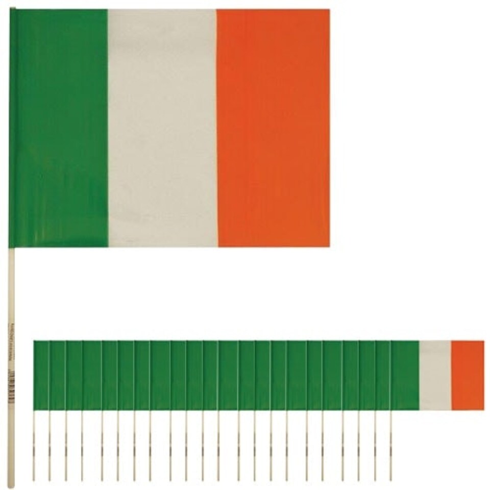 Ireland Hand-Held Plastic Flags 39cm - Pack of 50