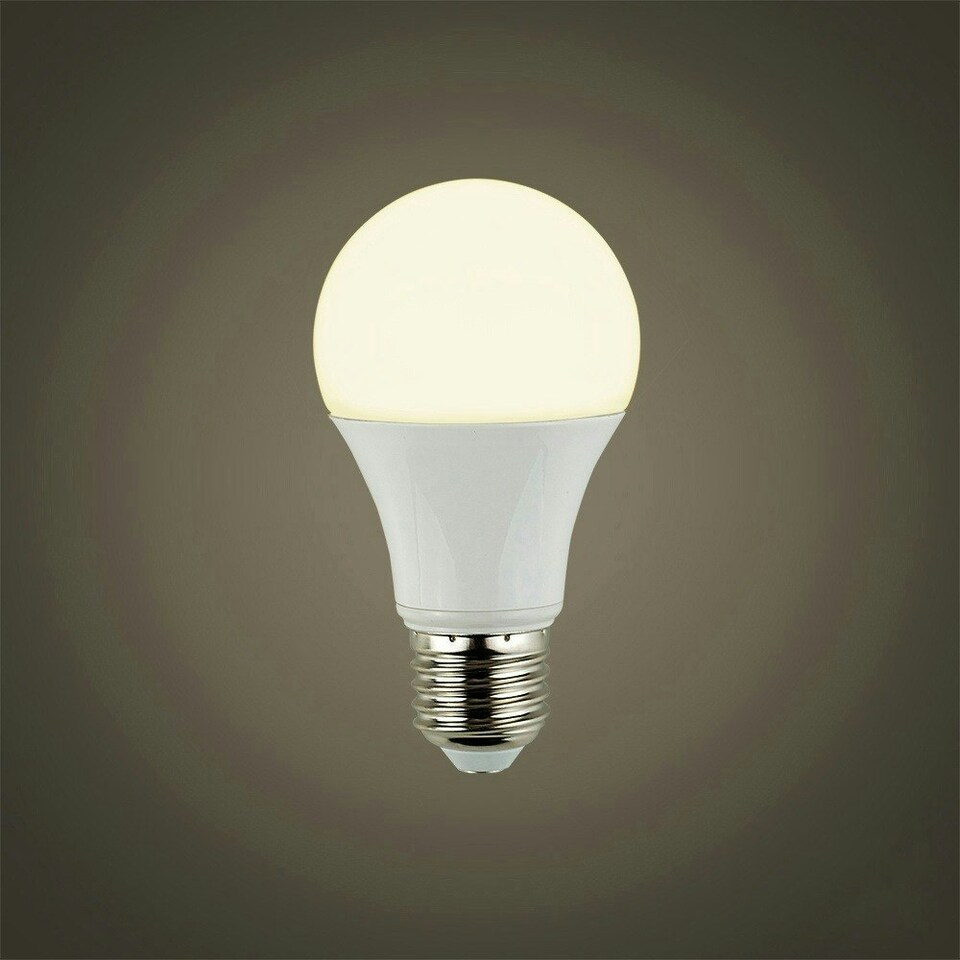 image 1 of ValueLights 2 Pack E27 White Plastic GLS LED 6W Warm White 3000K 500lm Light Bulb