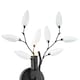 image 4 of Modern Birch Matte Black Wall Lighting Fixture with Transparent Acrylic Leaves | Black