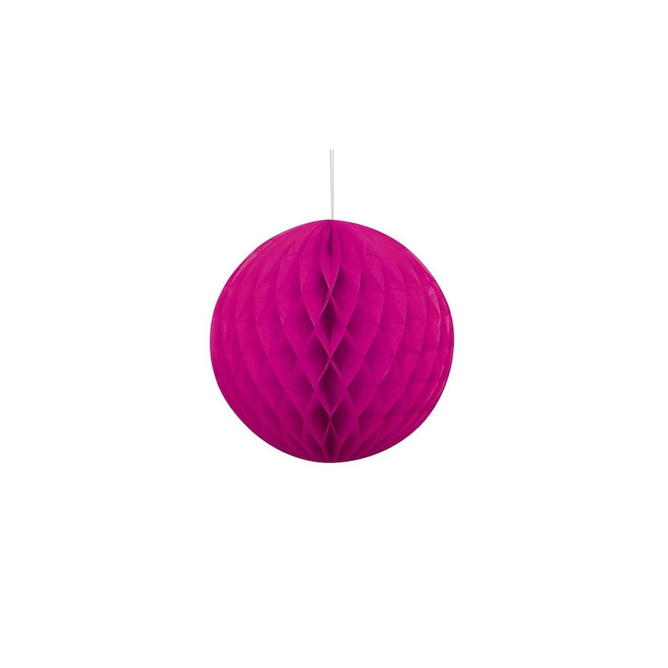 Unique Party Tissue Paper Honeycomb Hanging Decoration - Neon Pink - One Size