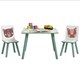 image 1 of ZONEKIZ Kids Table and Chairs, Children Desk with Two Chairs, Three Piece | Green