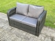 image 5 of Fimous Dark Grey PE Wicker Rattan Garden Furniture Set Love Sofa Reclining Chair Outdoor Rectangular Coffee Table 4 Seater