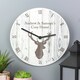 image 6 of Personalised Highland Stag Shabby Chic Wooden Clock | White