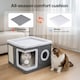 image 6 of Skylos Cat House Indoor Cat Cave with Scratch Pad Fluffy Ball Cat Bed Pet House