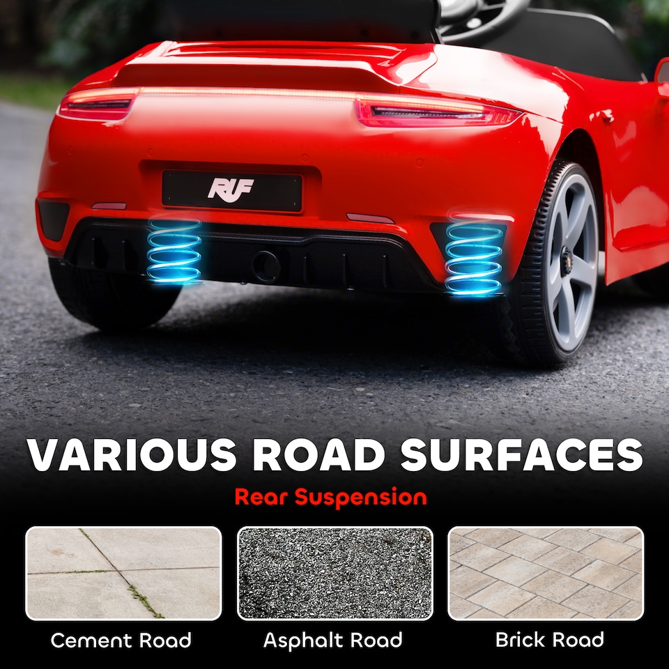 image 1 of AIYAPLAY Electric Car for Kids 12V Licensed RUF GT for 3-5 Years, Red