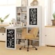 image 2 of HOMCOM Folding Convertible Desk with Blackboard and Bookshelf, White
