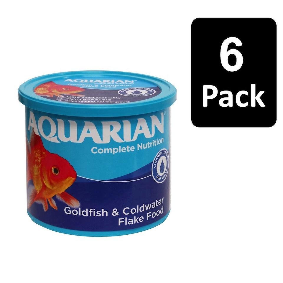 image 1 of Aquarian Goldfish Food Flakes 200g Pack of 6 Aquarium Fish Food Fish Feeding Supplies