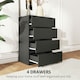 image 4 of HOMCOM Bedroom Chest of Drawers, 4 Drawers Dresser, Drawer Unit, Black