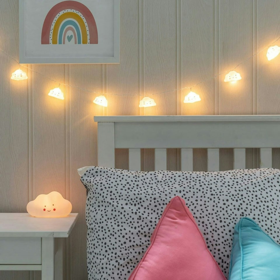 image 1 of ValueLights Set of 10 Kids Battery Powered Fairy String Lights with Clouds