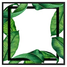 Botanical & black border (Picture Frame) Black | L