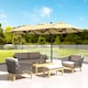 image 9 of Outsunny 45 m Patio Cantilever Roma Parasol Large DoubleSided Rectangular Garden Umbrella with Crank Handle 360 Cross Base for Bench Outdoor Khaki