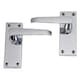 image 2 of Golden Grace 2 Pair Victorian Straight Lever Latch Handles in Polished Chrome Finish - 120mm x 40mm | Chrome | 2 Pairs