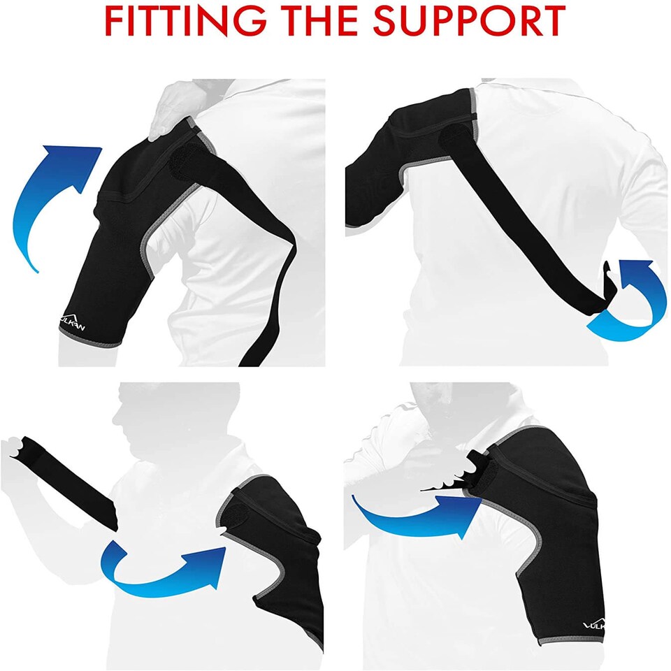 image 1 of Vulkan Classic Shoulder Support (Aerotherm) - Moderate Support, Left/Right Fit, Black, Size M | Multi | BLACK | M