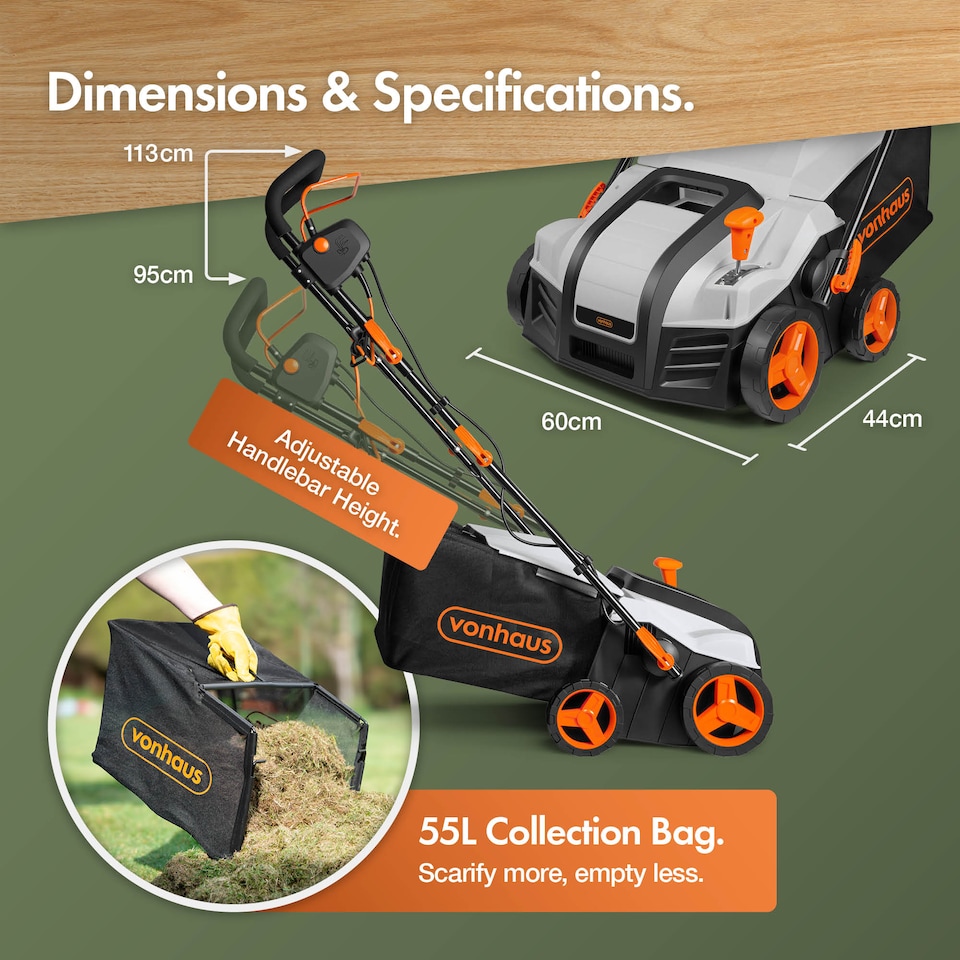 image 1 of VonHaus Lawn Scarifier 2000W