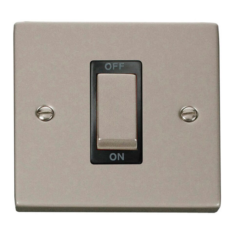 SE HOME Pearl Nickel 1 Gang Ingot Size 45A Switch | Silver | Pearl Nickel