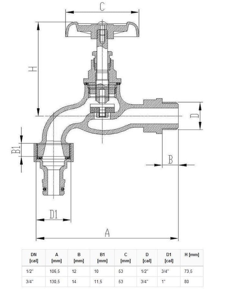 image 1 of Cast Iron Garden Hose Tap 3/4 BSP Inlet Faucet Valve fits Hozelock / Gardena | Chrome