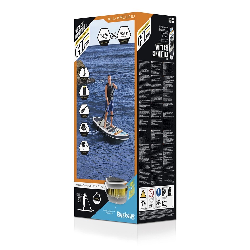 image 1 of Bestway Hydroforce White Cap SUP Stand Up Paddleboard Set