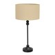 image 4 of ValueLights Maggie Black Candlestick Table Lamp Natural Shade | Black