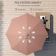 image 3 of Outsunny 2.7m Garden 24 LED Light Parasol Solar Outdoor Tilt Sun Umbrella Patio Club Party Event Manual Sun Shade w Hand Crank and 8 Ribs, Brown