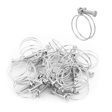KCT Universal 37-42mm Double Wire Clips for Hose Pipe - 20 Pack