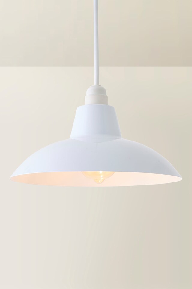 image 1 of ValueLights Civic Pair White Easy Fit Ceiling Pendant Light Shades | White