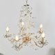 image 2 of Lullaby 5 Light Multi Arm Ceiling Pendant Flower Design Cream With Brushed Gold, Pearl Effect Acrylic, E14
