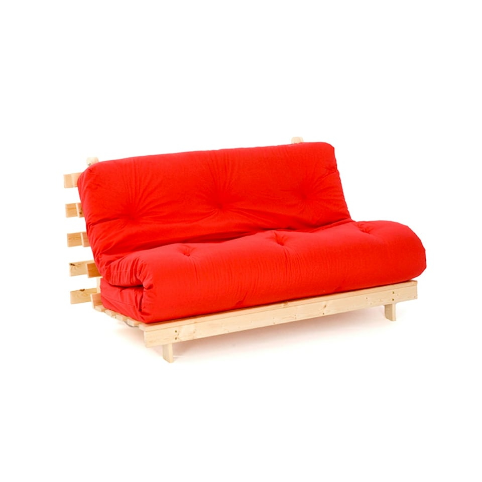 image 1 of 4ft6 Double Futon Mattress And Base Set in Red