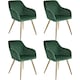 image 1 of Chair Marilyn with Velvet Cover, Gold Steel Legs and Plush Padding | Green | dark green/gold | 4