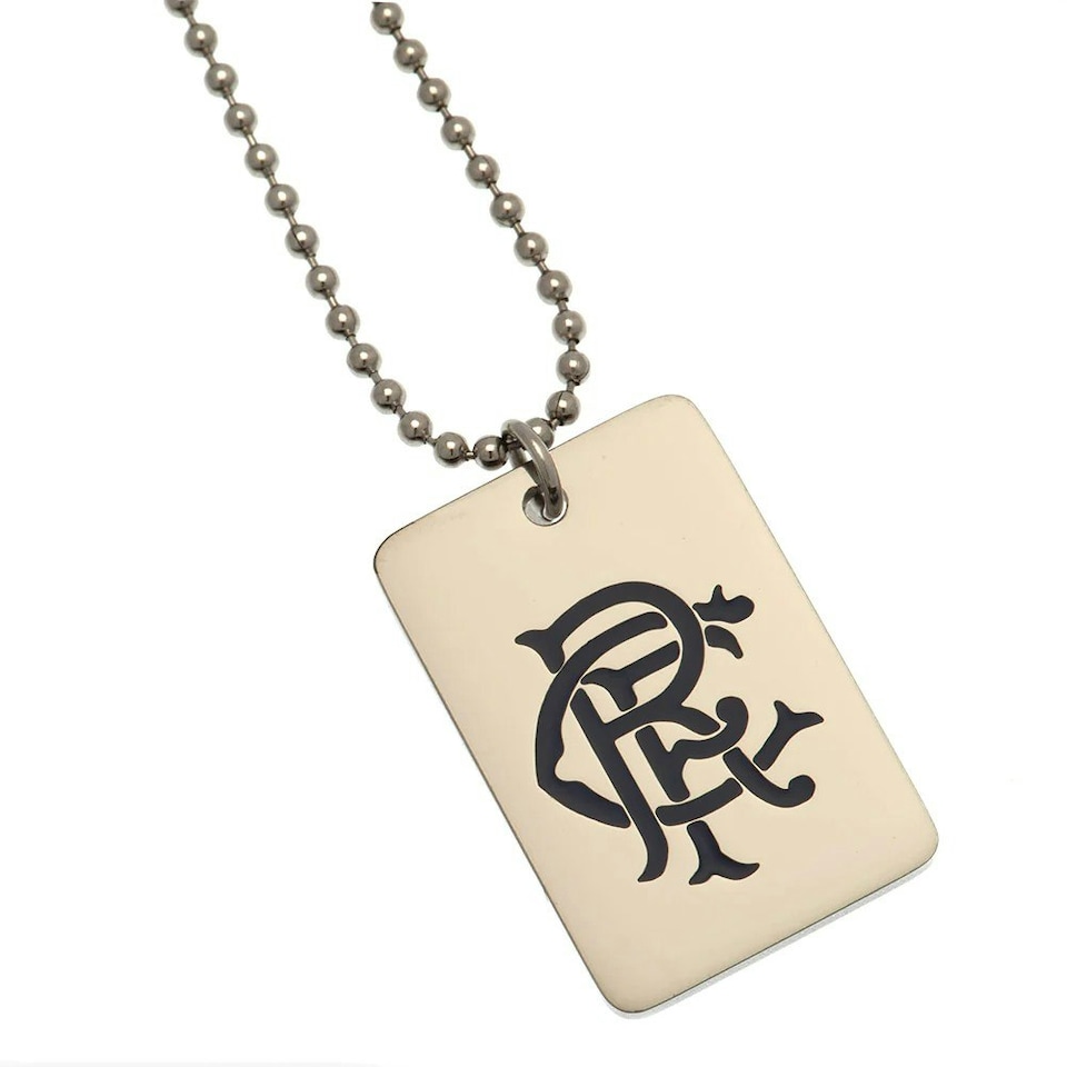 image 1 of Rangers FC Enamel Crest Dog Tag And Chain - Silver - One Size