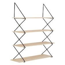 Interiors By Premier Stylish 4 Layer Shelf, Durable Design Metal Frame Shelf For Balcony, Ample Storage Hanging Frame Shelf Cream