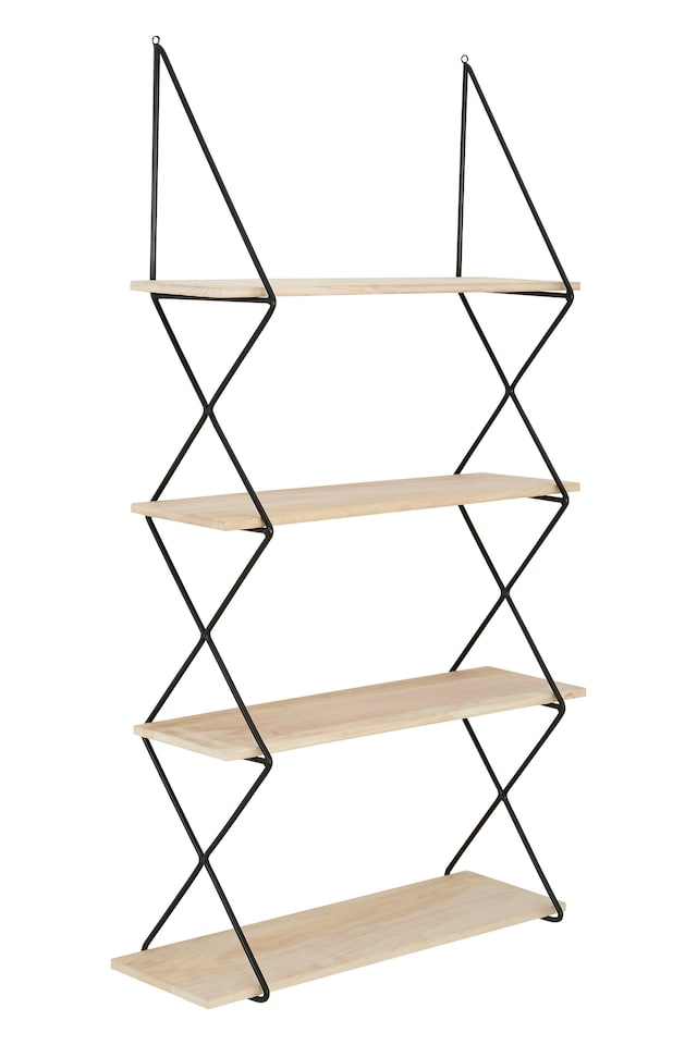 image 1 of Orsina Stylish 4 Layer Shelf, Durable Design Metal Frame Shelf For Balcony, Ample Storage Hanging Frame Shelf