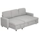 image 1 of HOMCOM Sofa Bed with Storage, Convertible L Shaped Corner Sleeper Couch, 3 Seater Pull Out Sofa Bed with Reversible Chaise, Side Pockets for Living Room, Bedroom, Small Spaces, Light Grey | Grey | One Size