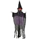 image 9 of Outsunny Voice Activated Halloween Animatronics Hanging Witch, Purple
