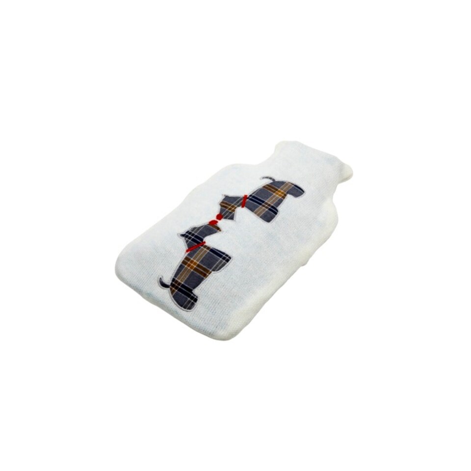 Hearth And Home Hot Water Bottle With Cover - Flannel/White - One Size