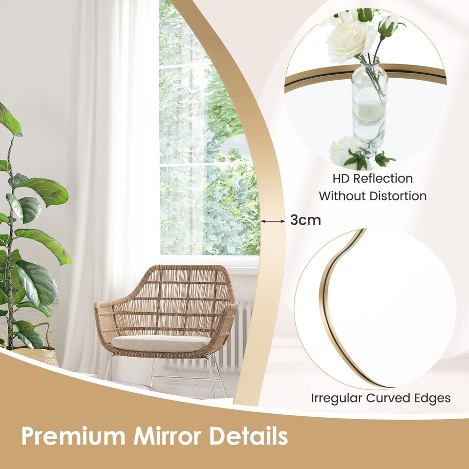 image 1 of COSTWAY Irregular Wall Mirror Decorative Vanity Mirror