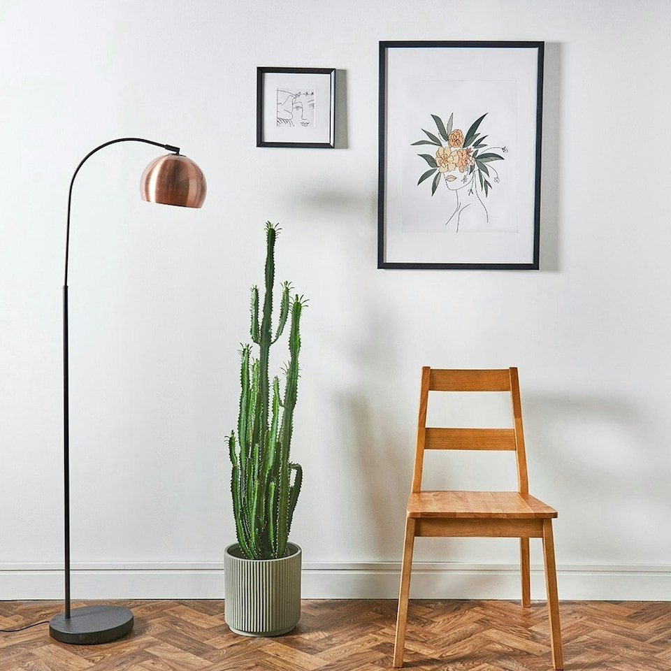 image 1 of ValueLights Modern Designer Style Black Curved Stem Floor Lamp Base