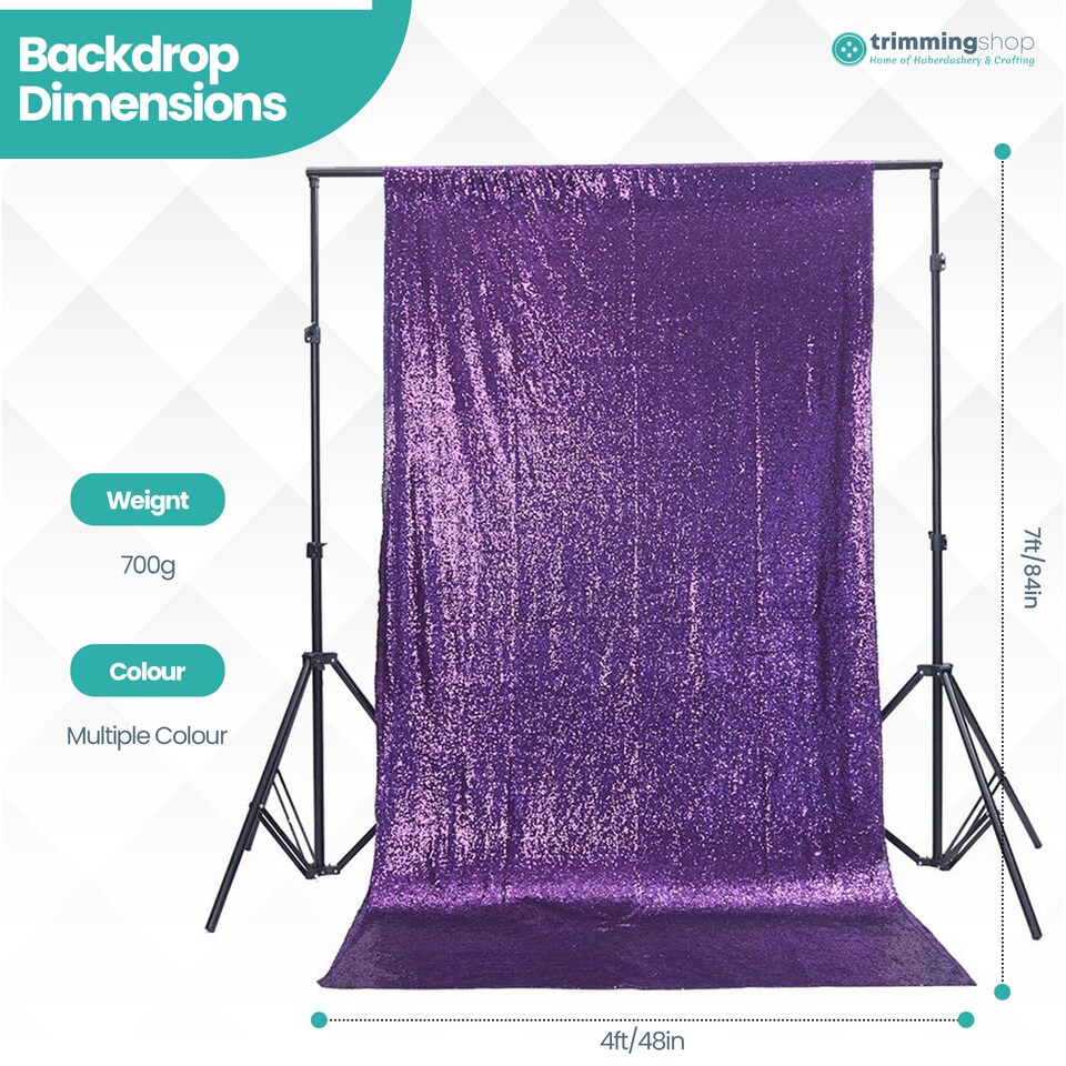 image 1 of 4ft x 7ft Sequin Backdrop Photography Background High-Density Sequin Fabric