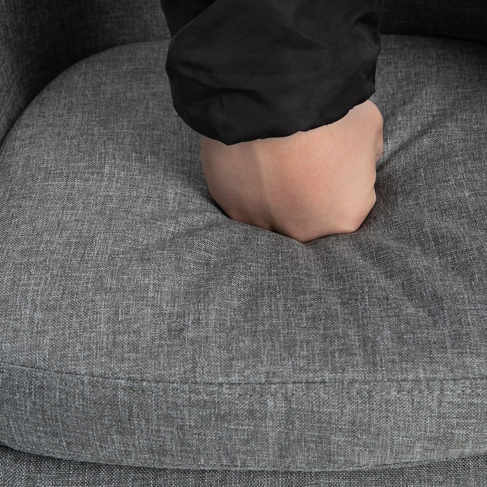 image 1 of HOMCOM Set of 2 Bar Stools Modern Upholstered Seat Bar Chairs with Metal Frame, Solid Wood Legs Living Room Dining Room Fabric Furniture - Grey